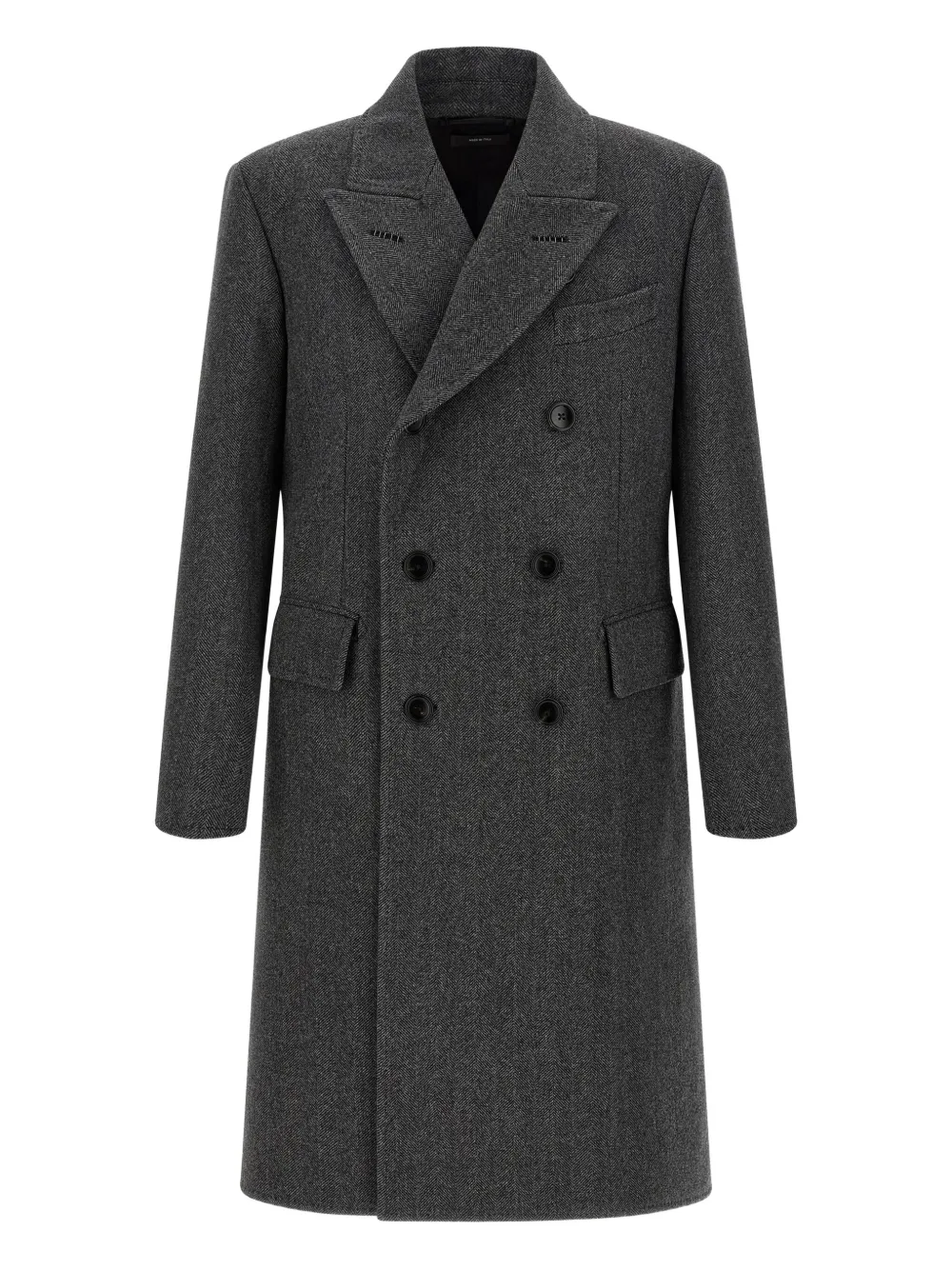 TOM FORD herringbone double-breasted coat | Grey | Image 1