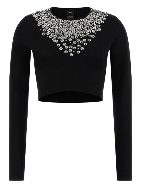 PINKO pull à détails de cristaux
