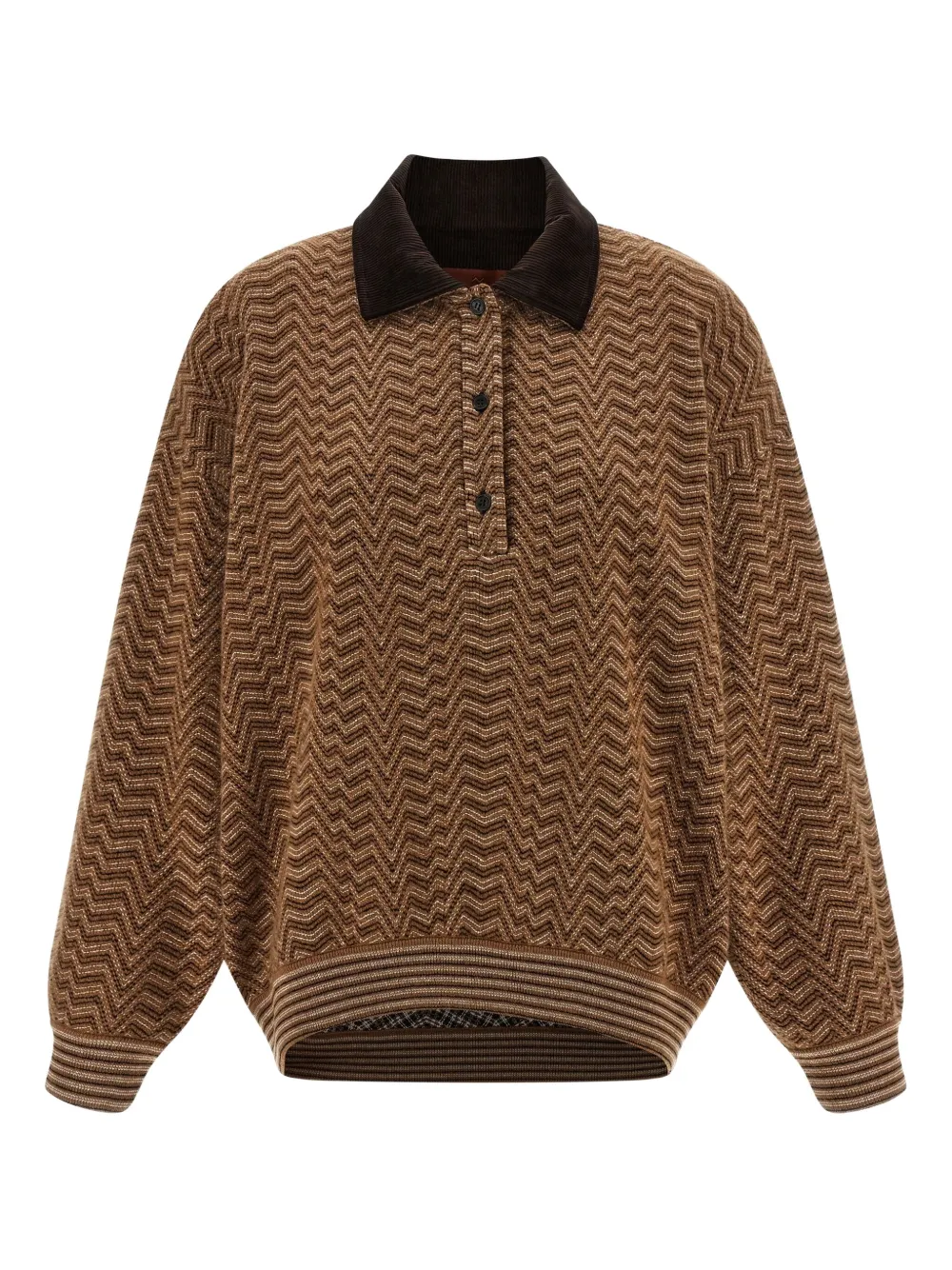 Missoni zigzag-pattern polo top | Brown | Image 1