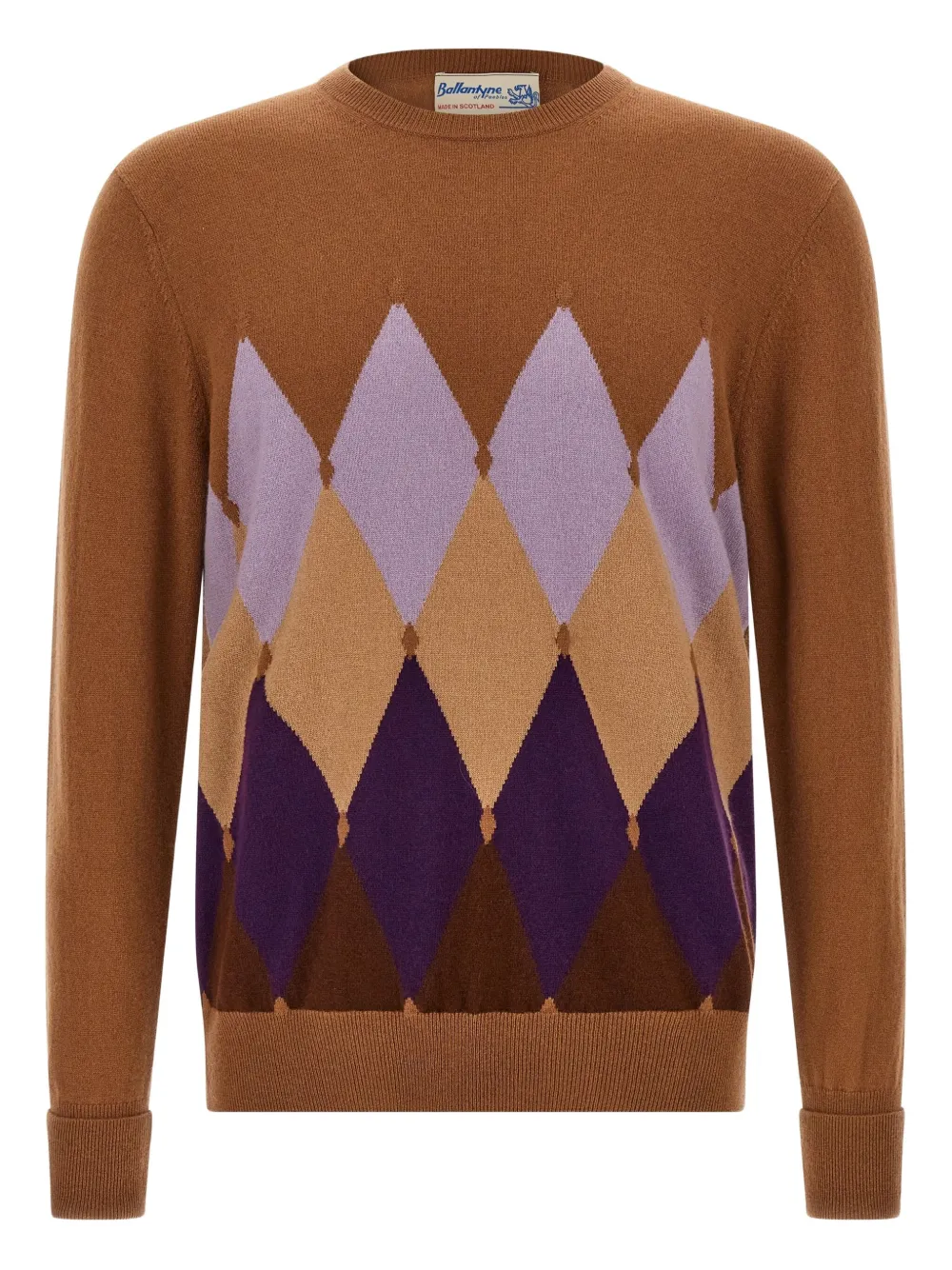 Ballantyne argyle crew-neck sweater | Brown | Image 1