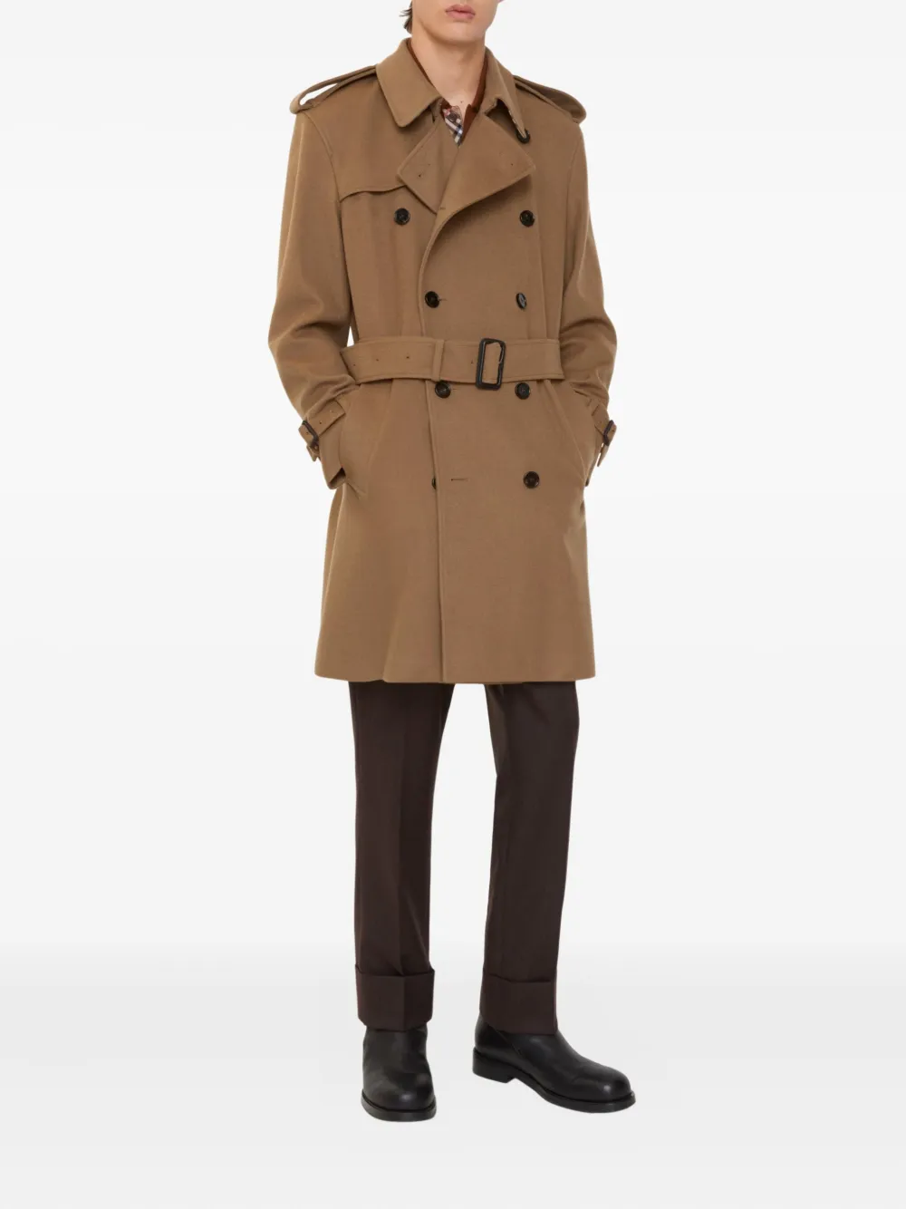 Burberry Kasjmier trenchcoat met ceintuur Bruin