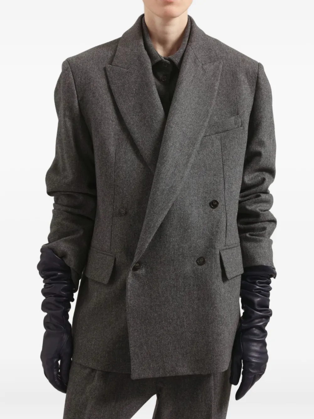 The Frankie Shop Blazer met dubbele rij knopen Grijs