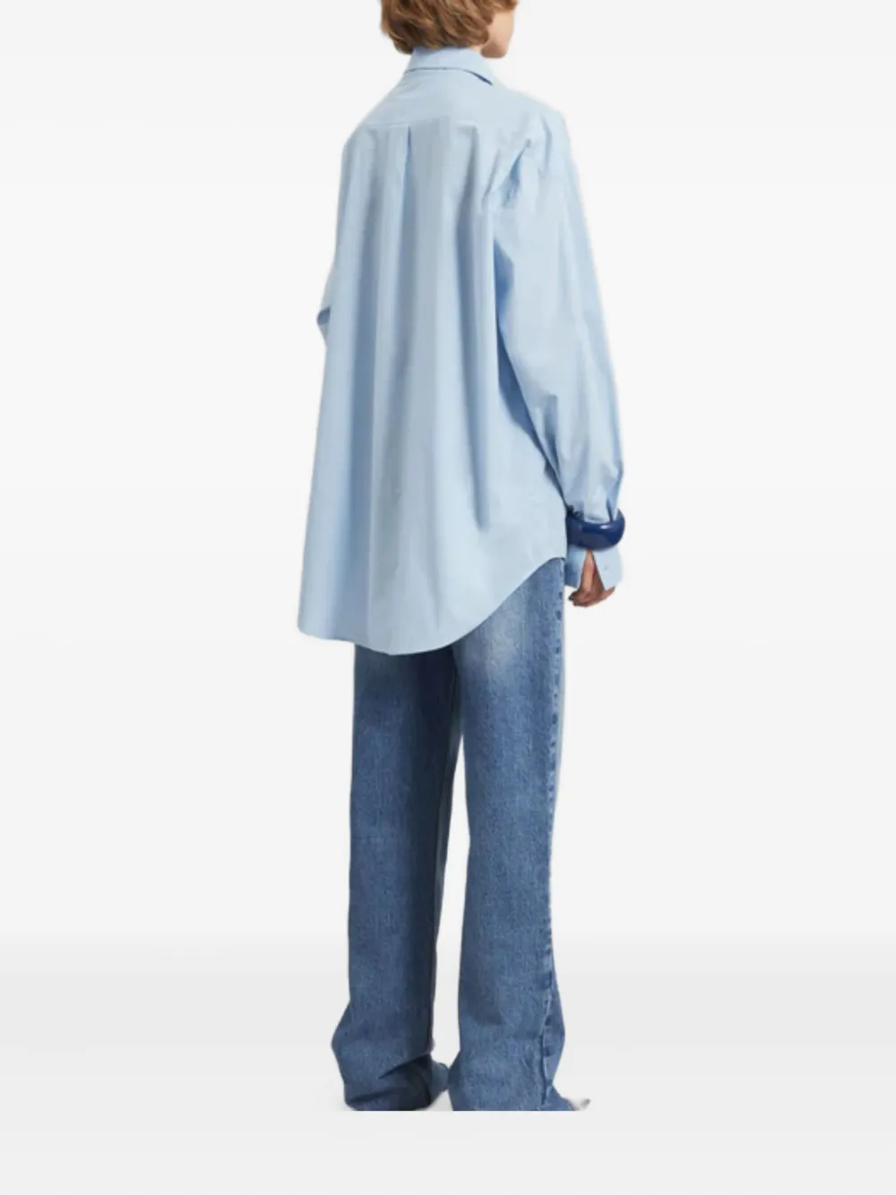 The Frankie Shop Ornella side-button shirt - Blauw