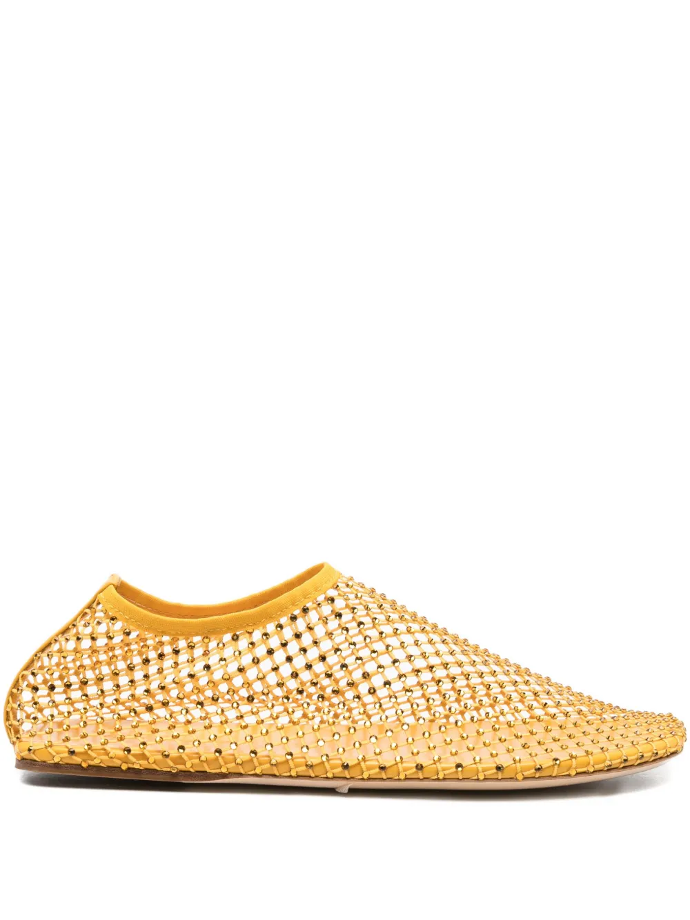 Christopher Esber Crystal-embellished Ballet Flats In Gold