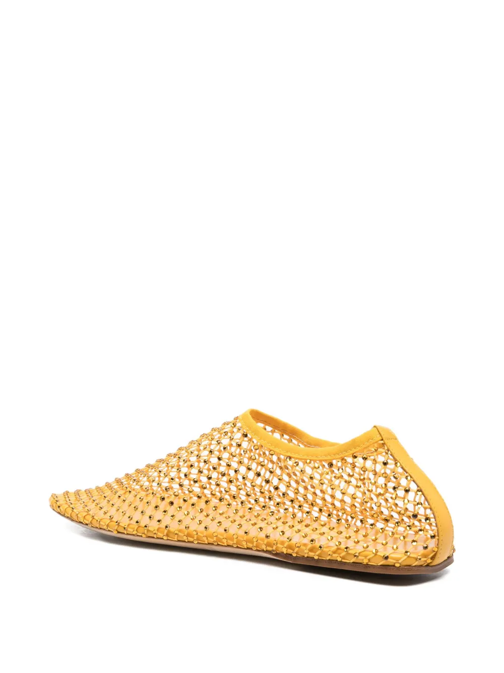 Christopher Esber Crystal-embellished Ballet Flats In Gold