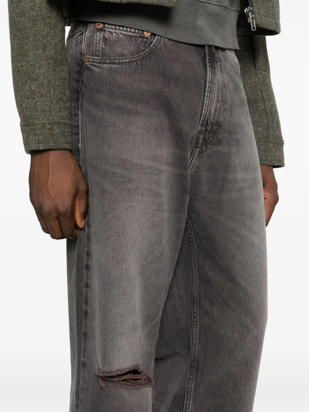 OUR LEGACY Jeans met gescheurd detail Bruin