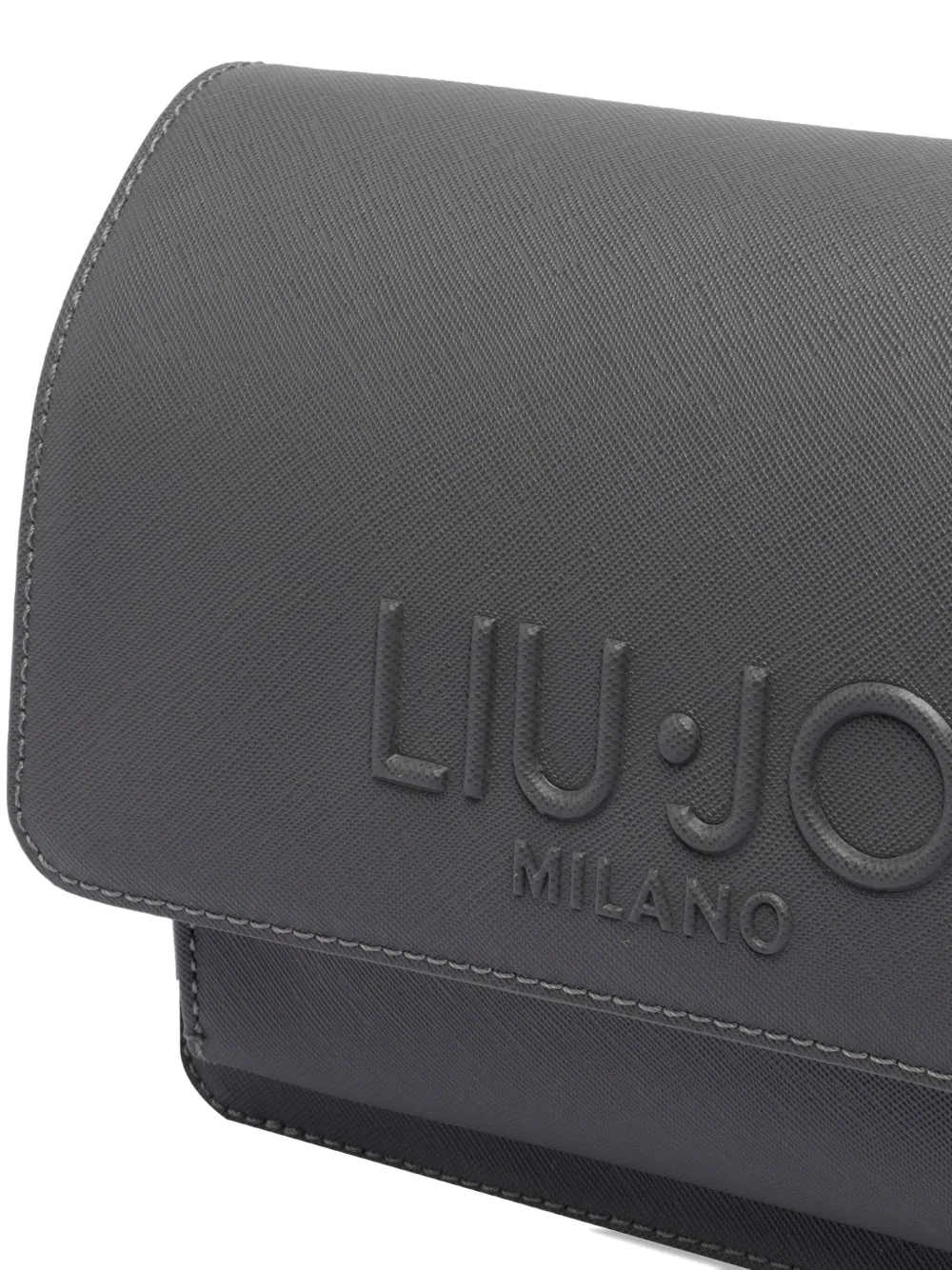 Liu •jo Logo Chain Shoulder Bag In Black