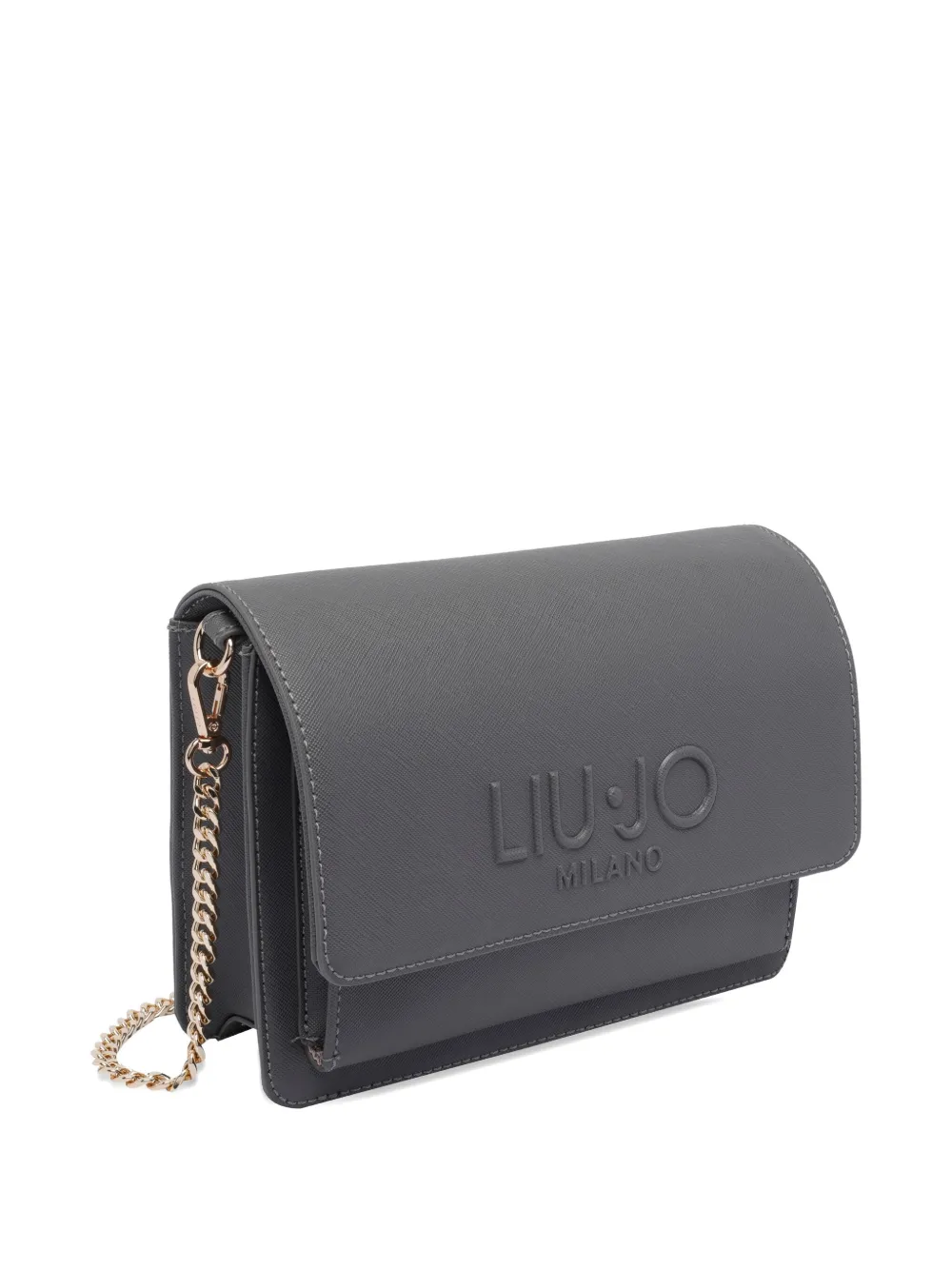 Liu •jo Logo Chain Shoulder Bag In Black