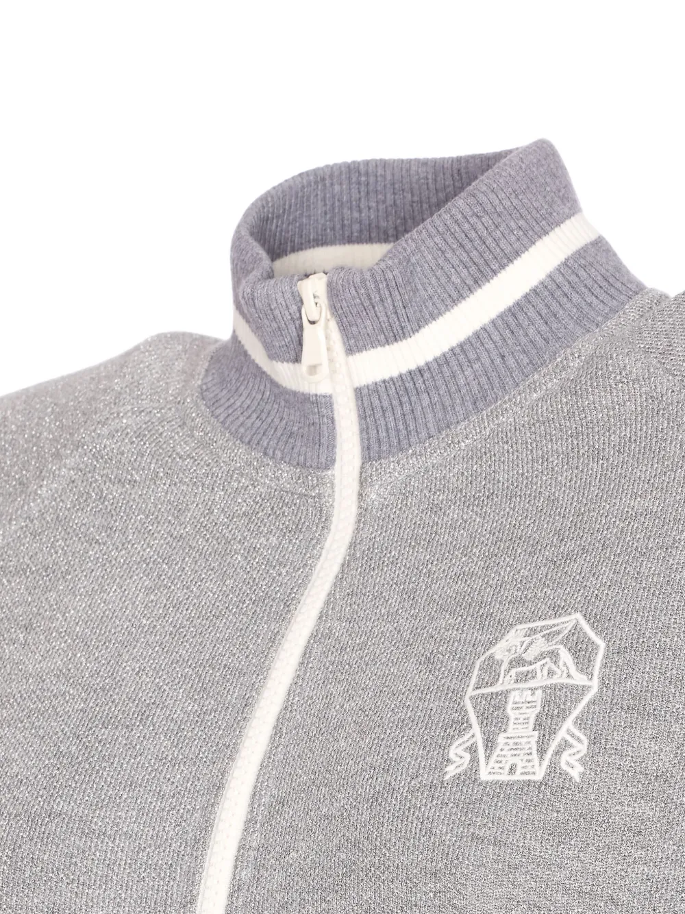 Brunello Cucinelli Sweater met geborduurd logo Grijs