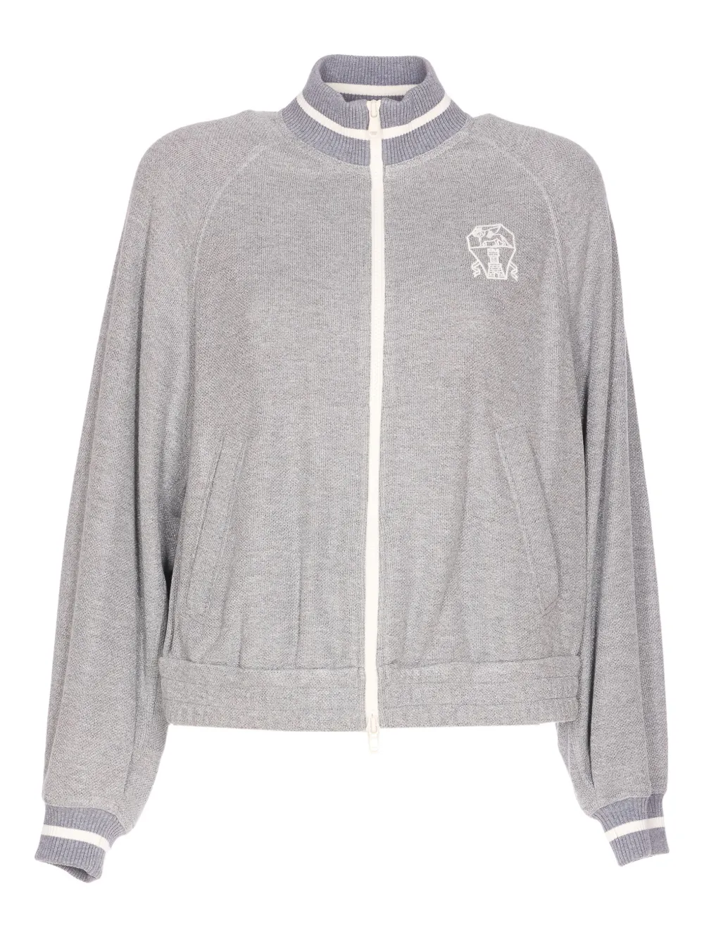 Brunello Cucinelli embroideed-logo sweatshirt | Grey | Image 1