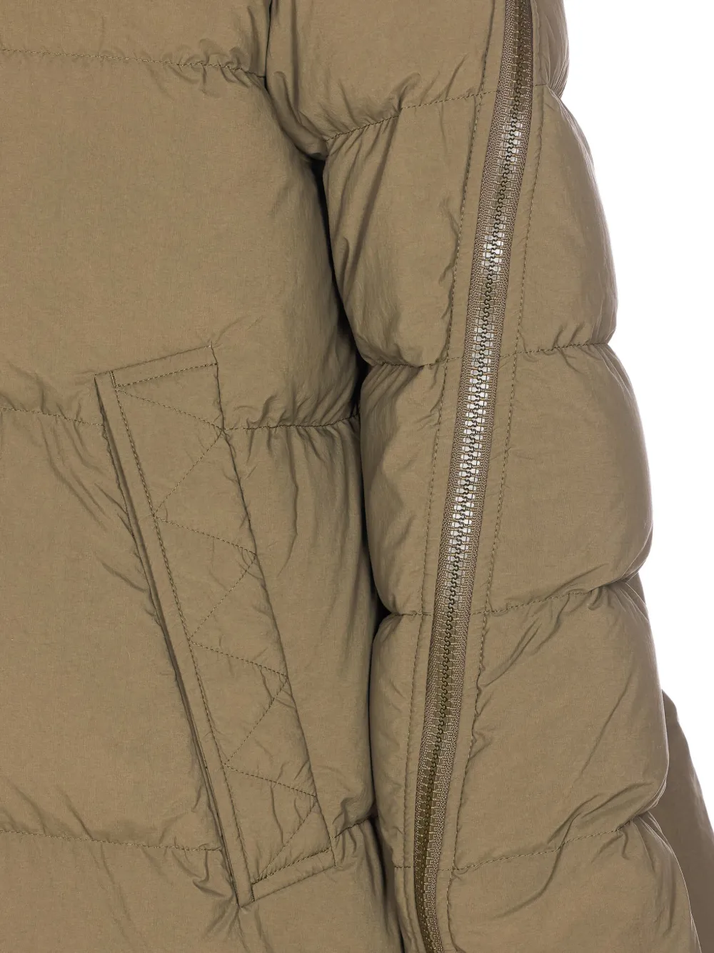 Herno Long Padded Down Jacket With Removable Hood In Neutral