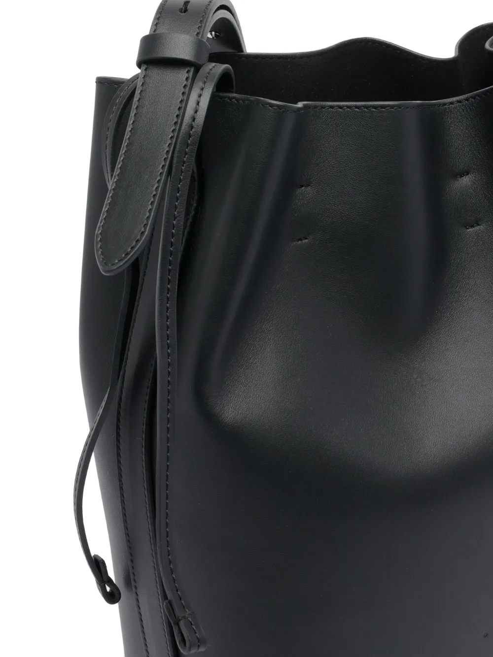 Aesther Ekme Drawstring Leather Bucket Bag In Black
