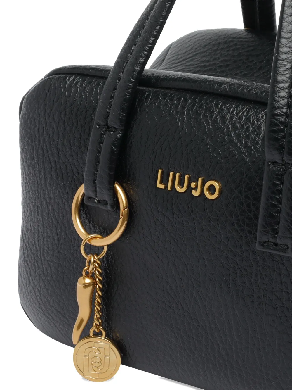 Liu •jo Versatile Cross-body Bag Charm Detail In Black