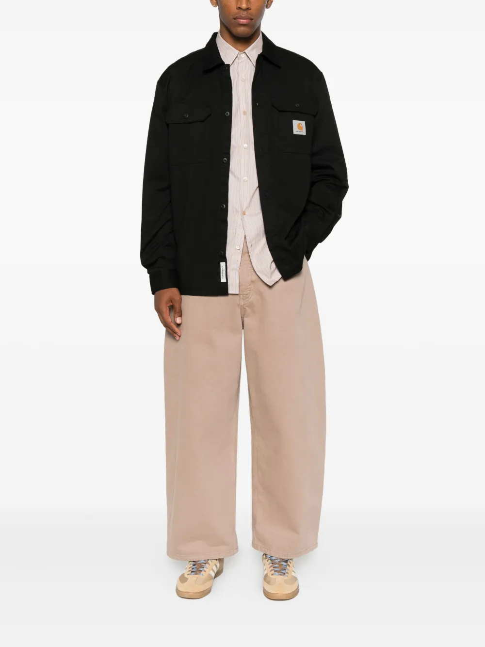Carhartt WIP Overhemd met logopatch - Zwart