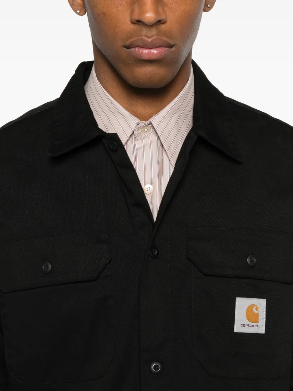 Carhartt WIP Overhemd met logopatch Zwart