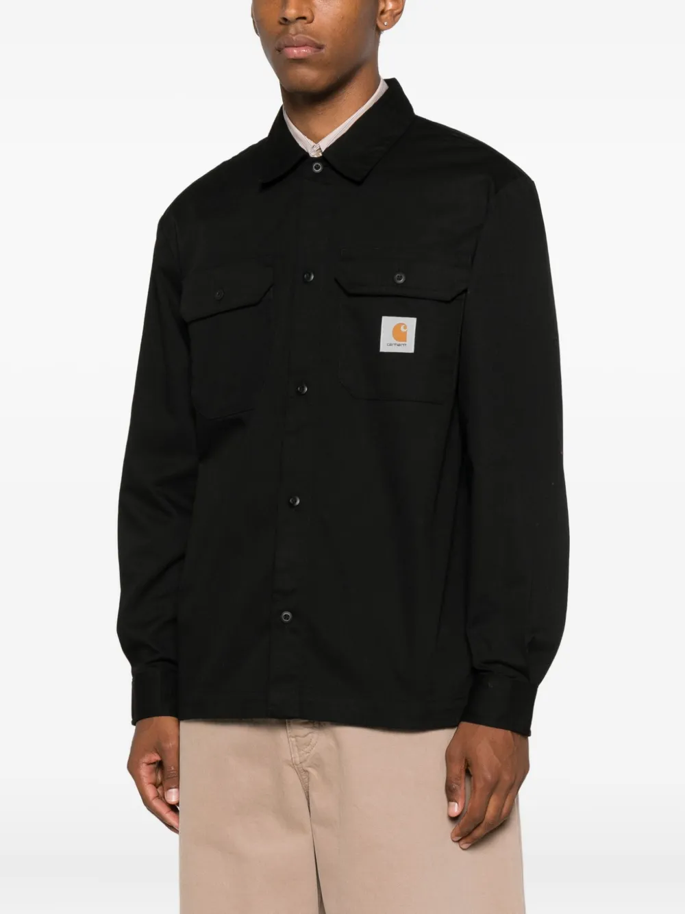 Carhartt WIP Overhemd met logopatch Zwart