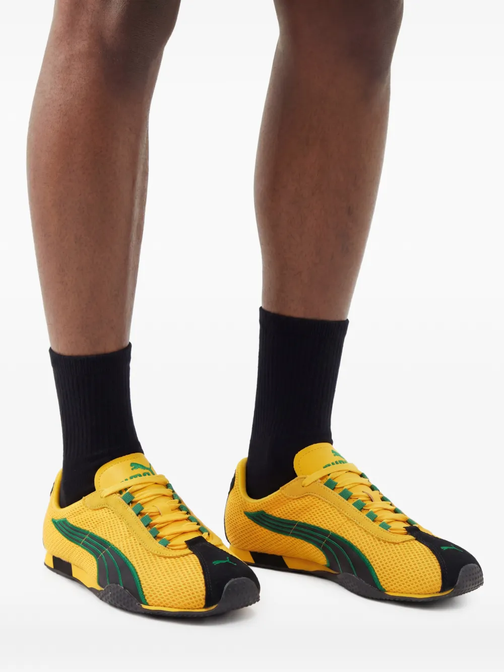 PUMA H-Street sneakers met mesh vlak Geel