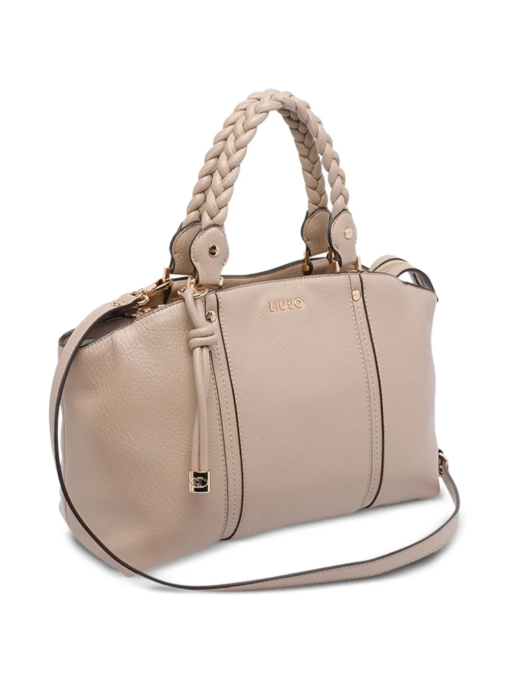 LIU JO Handtas met gevlochten handgreep Beige