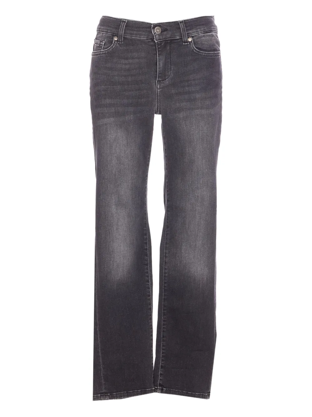 Liu •jo Faded Trousers With Belt Loops And Rivets In Gray