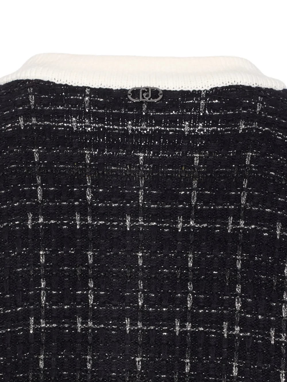 Liu •jo Jewel-button Tweed Jacket In Black