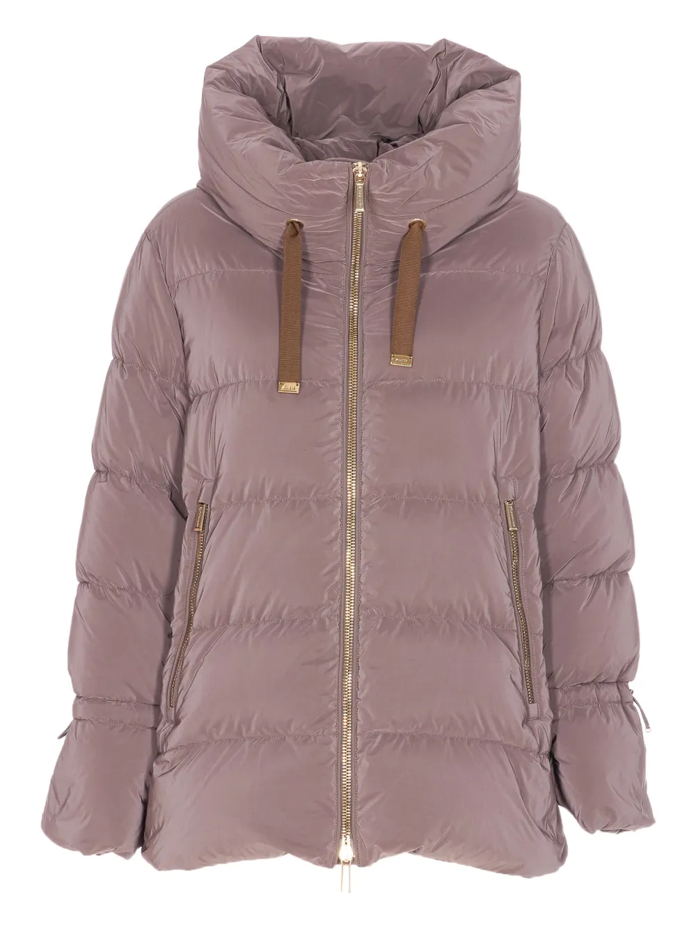 Moorer Hooded Padded Jacket Zip Pockets In Pink