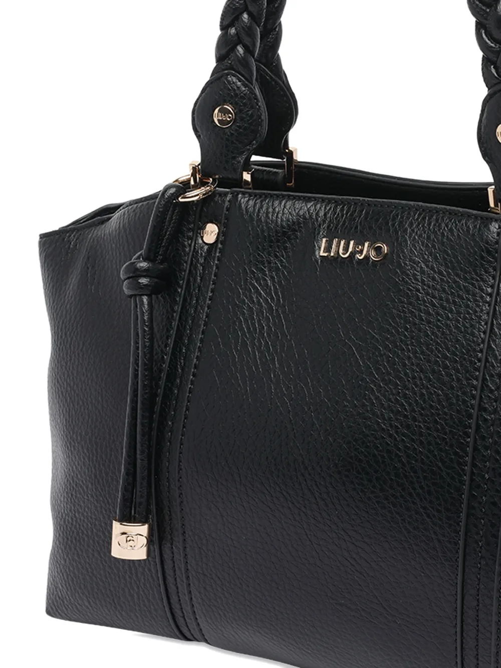 Liu •jo Braided-handle Satchel Bag In Black