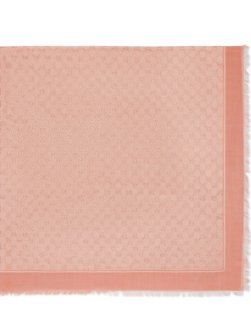 Gucci Logo-print Fringed Scarf In Pink