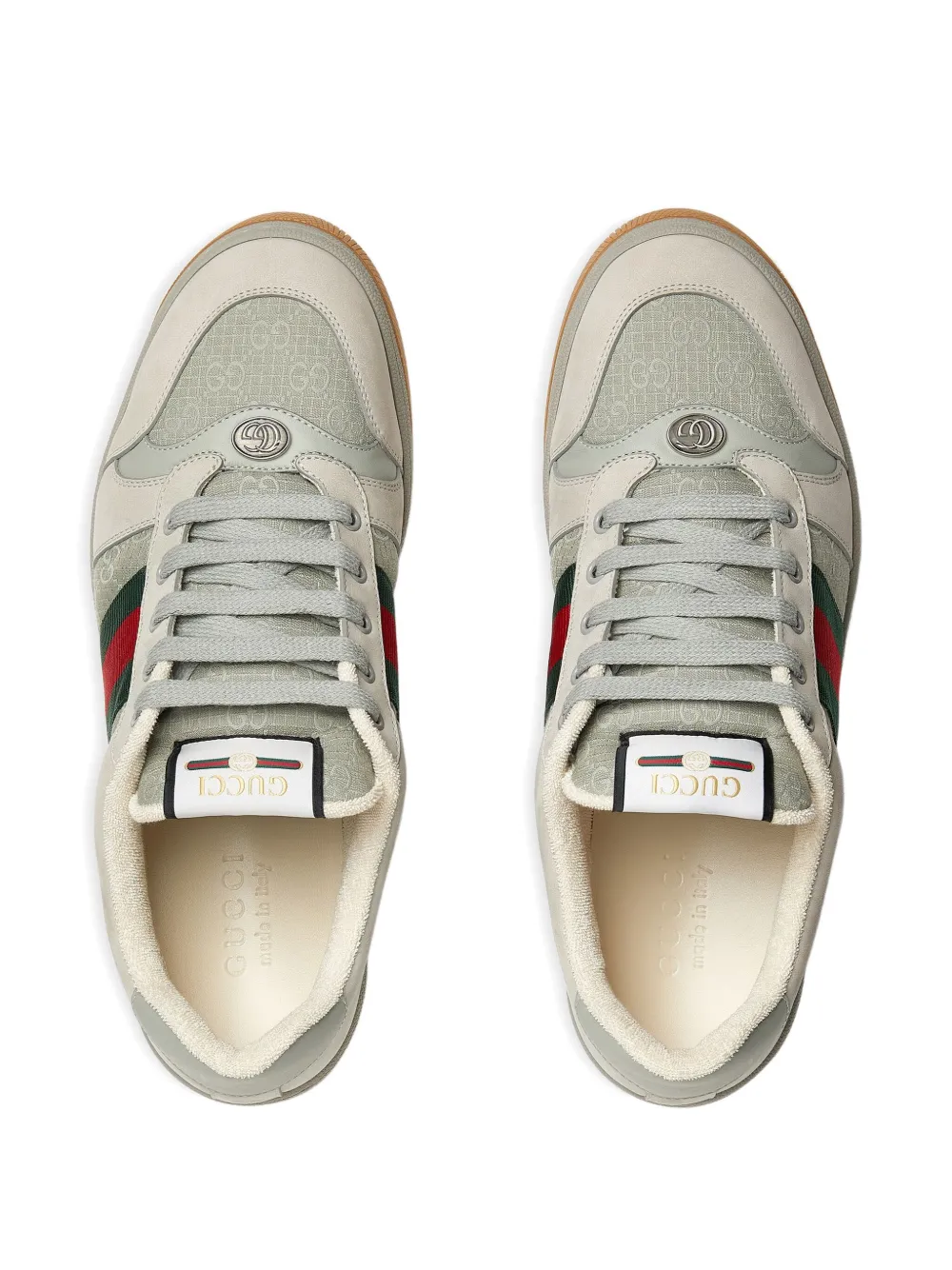 Gucci GG-pattern Web Stripe lace-up sneakers Green