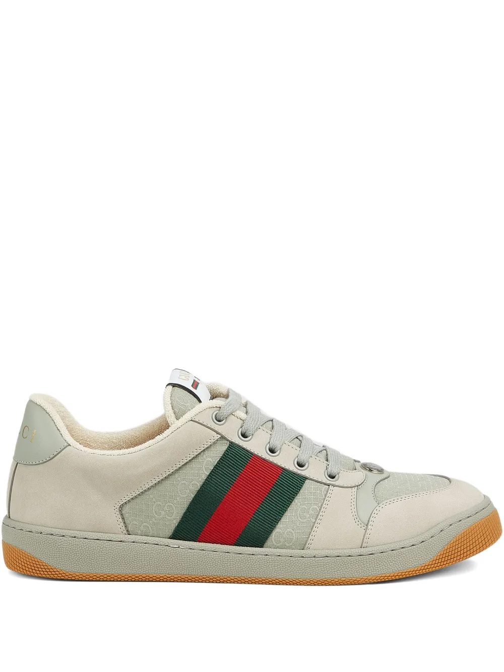 Gucci GG-pattern Web Stripe lace-up sneakers Green