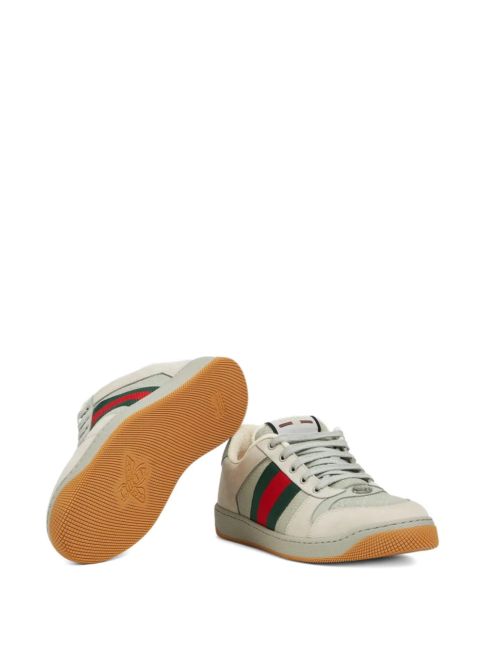 Gucci GG-pattern Web Stripe lace-up sneakers Green