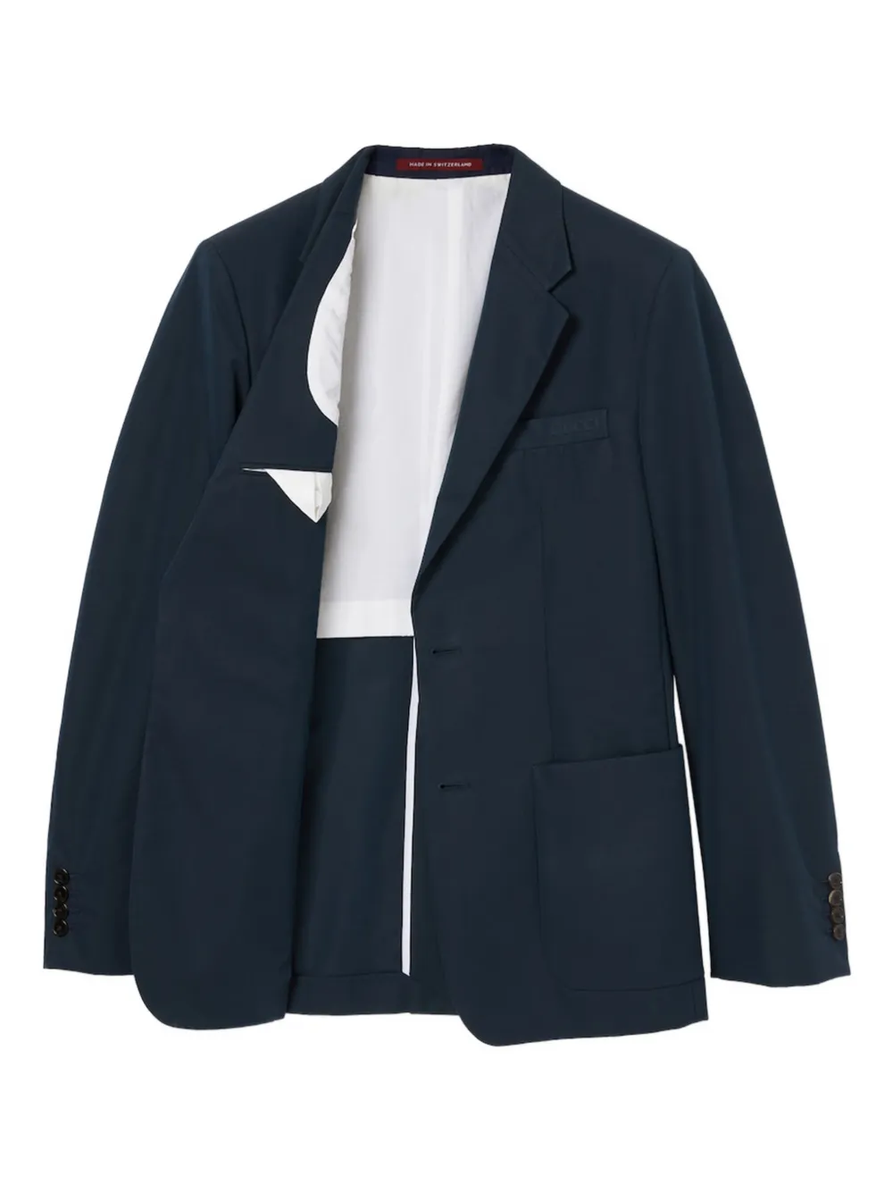 Gucci embossed-logo single-breasted blazer | Blue | Image 1