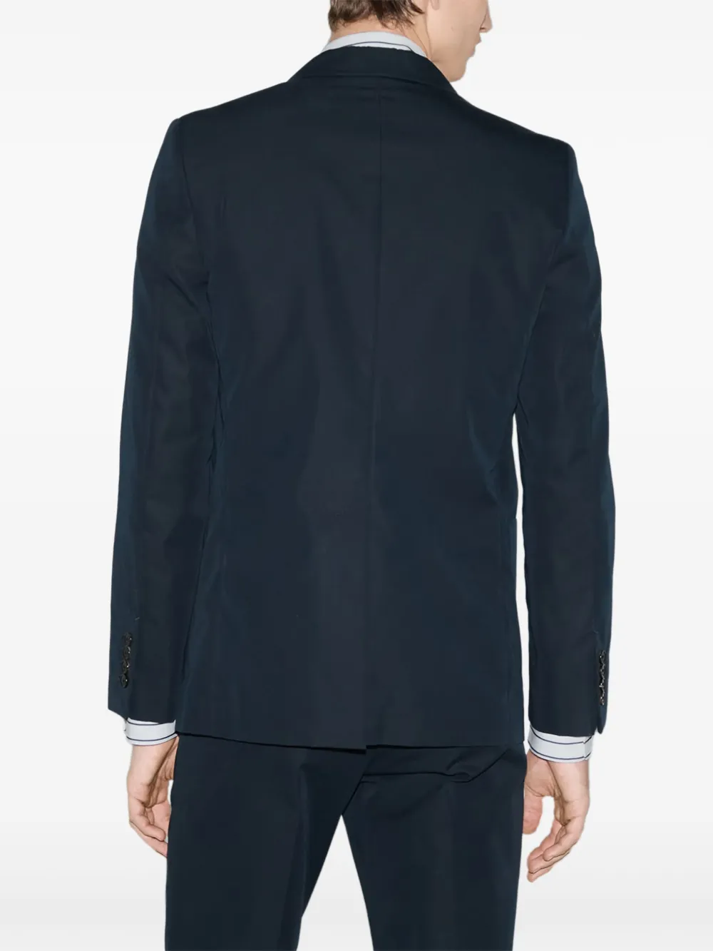 Gucci Embossed-logo Single-breasted Blazer In Blue