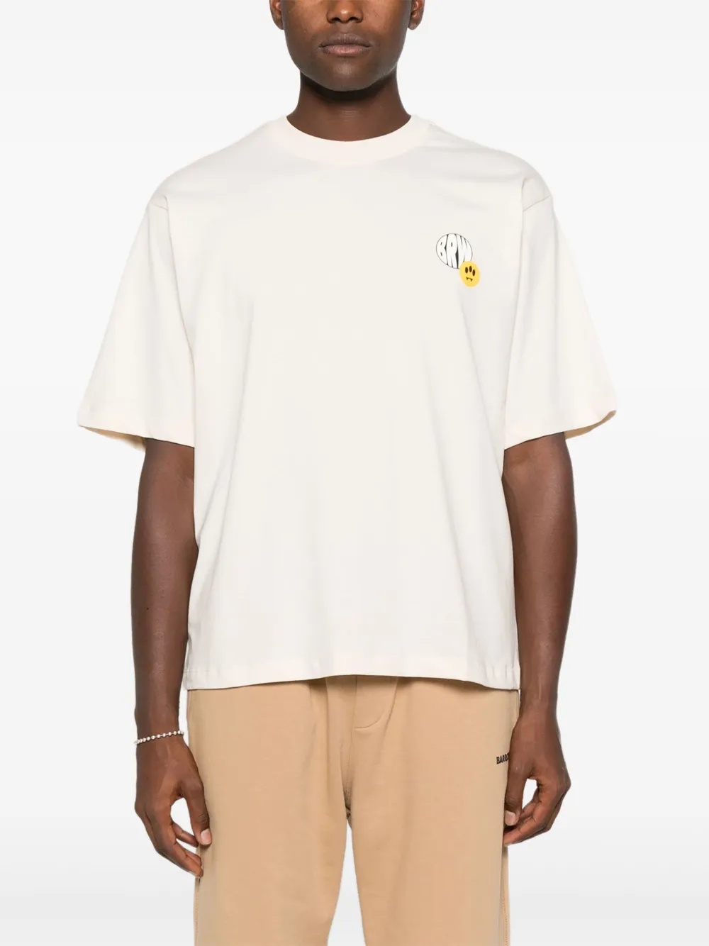 BARROW T-shirt met grafische print Wit