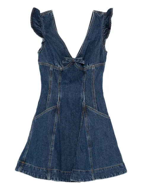 Self-Portrait ruffle-detail denim dress