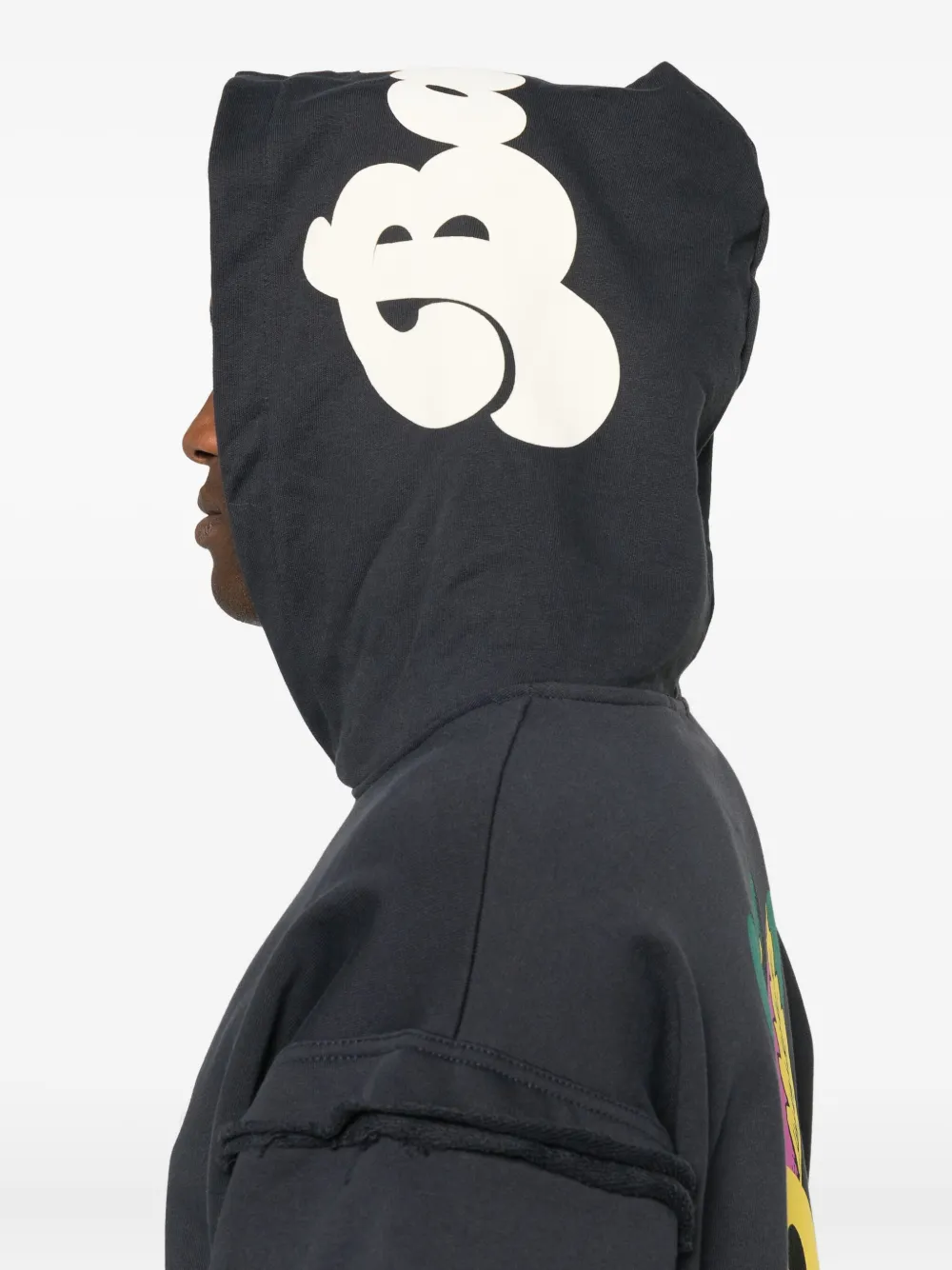 Barrow Layered Graphic-print Hoodie In Black