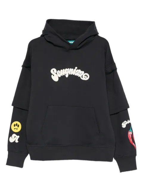 BARROW graphic-print layered hoodie