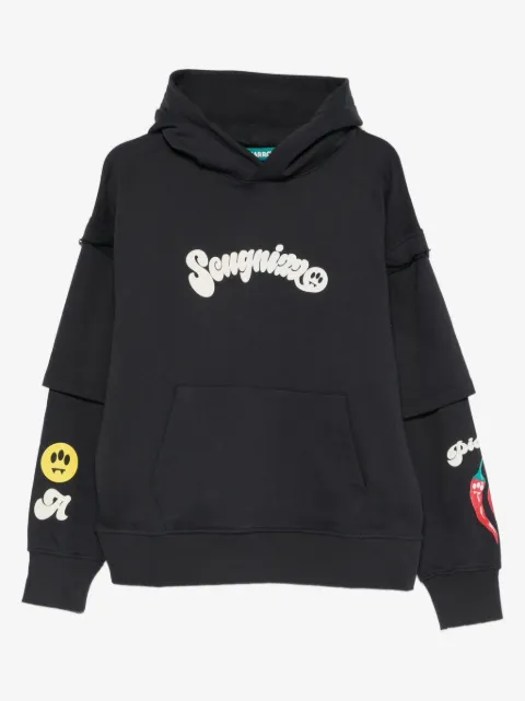 BARROW graphic-print layered hoodie