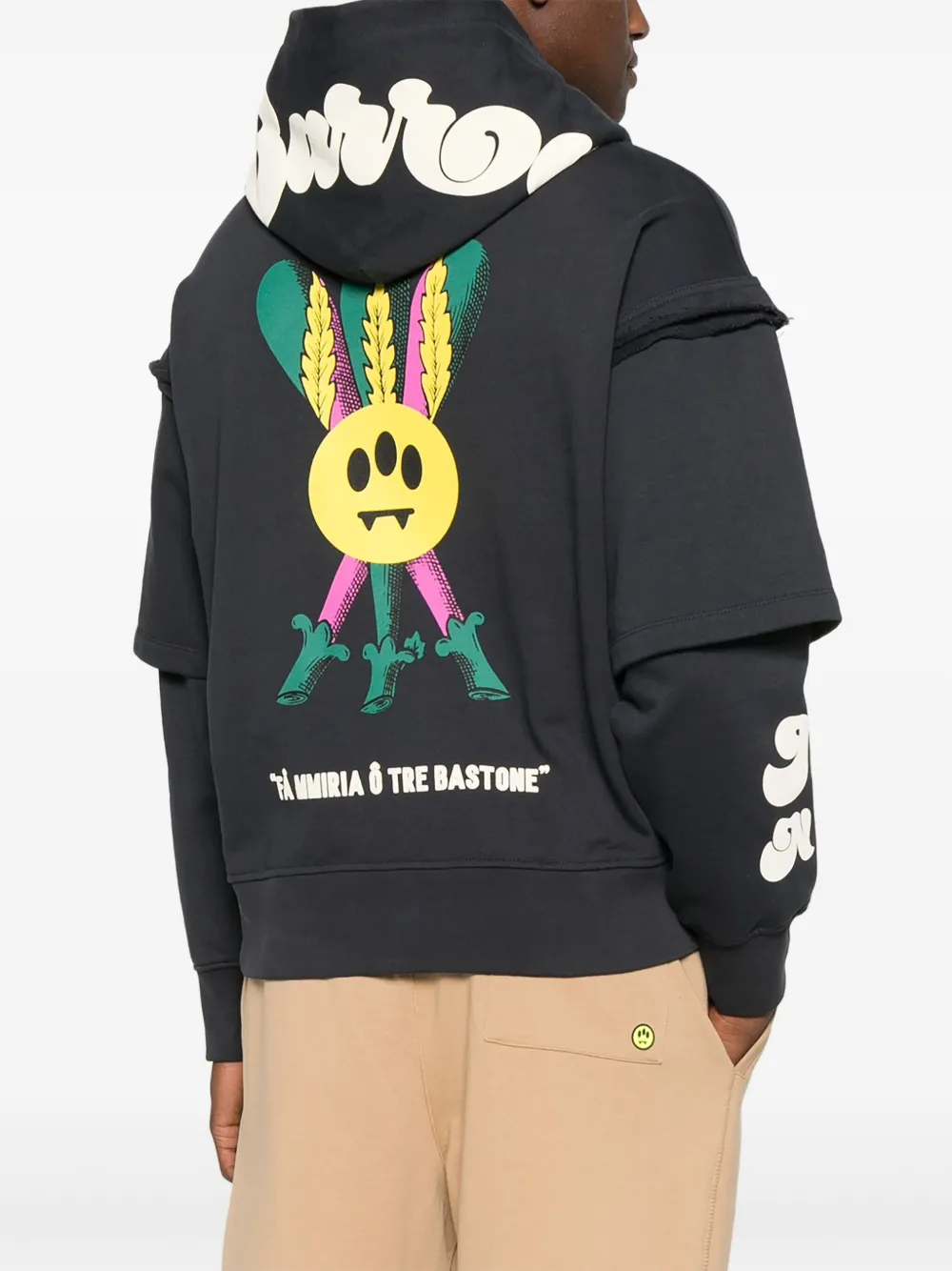 BARROW Hoodie met print Zwart