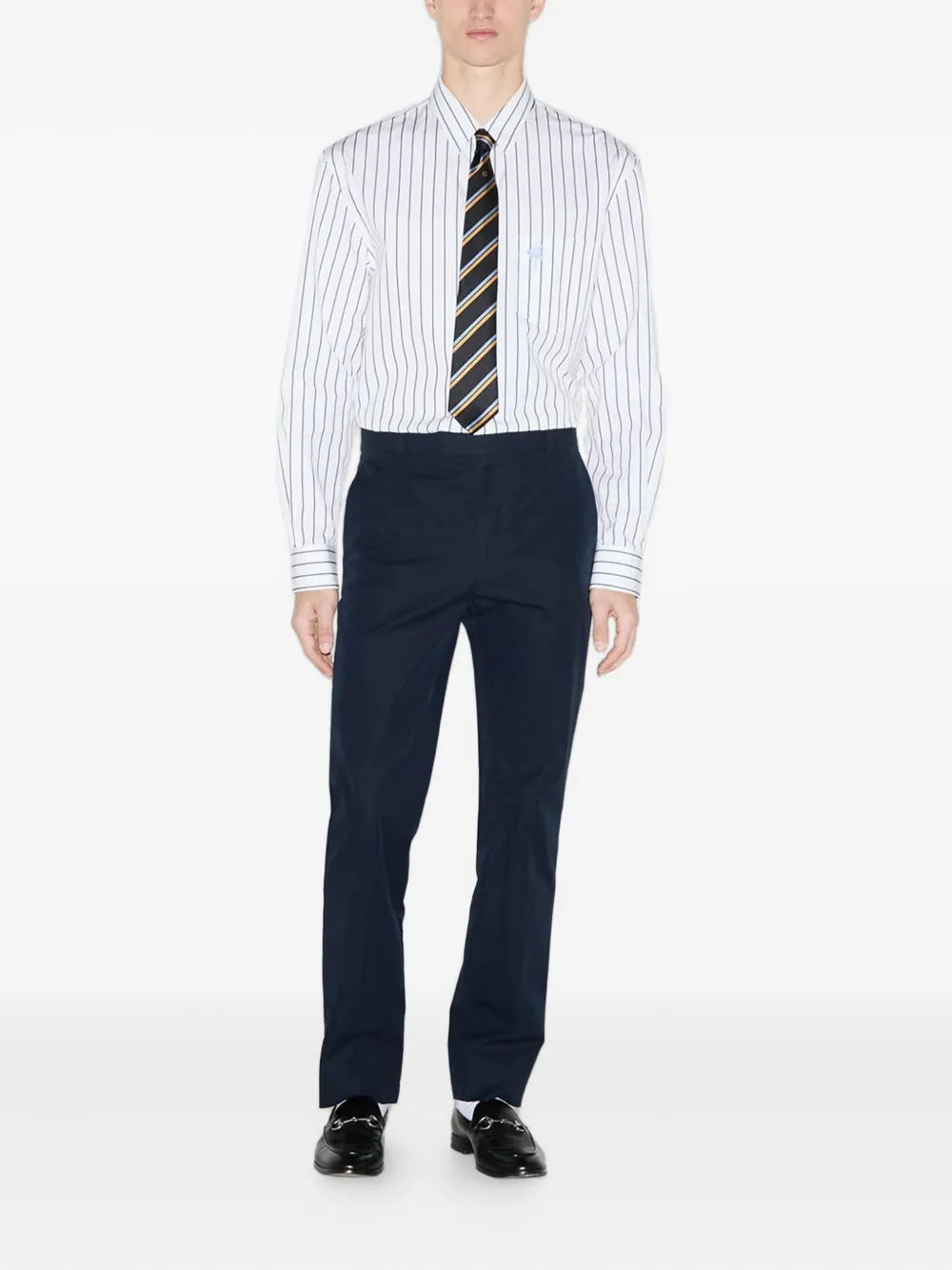 Gucci embossed-logo twill trousers - Blauw