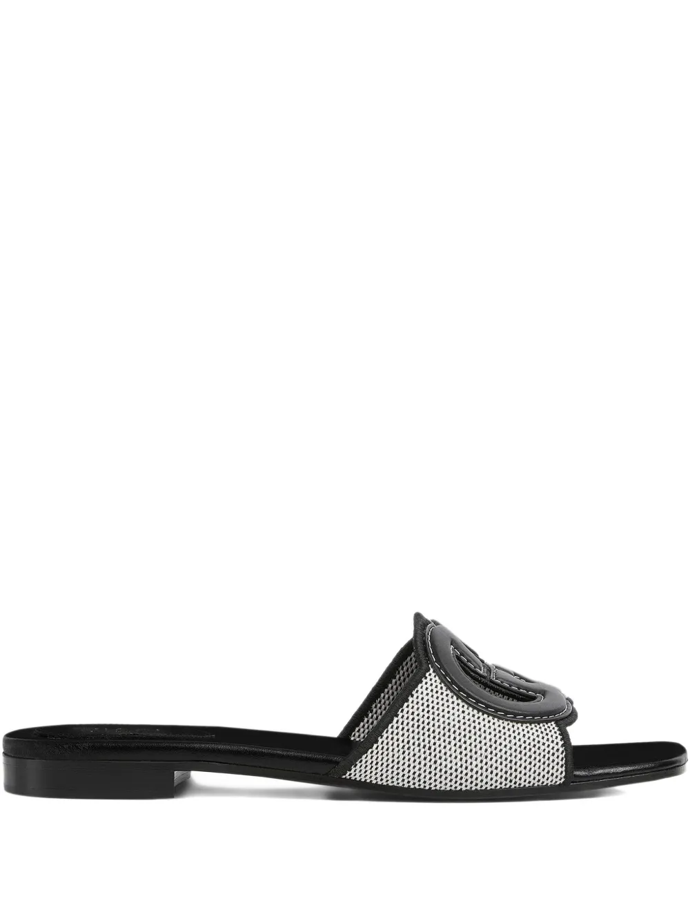 Gucci logo-plaque flat sandals Black