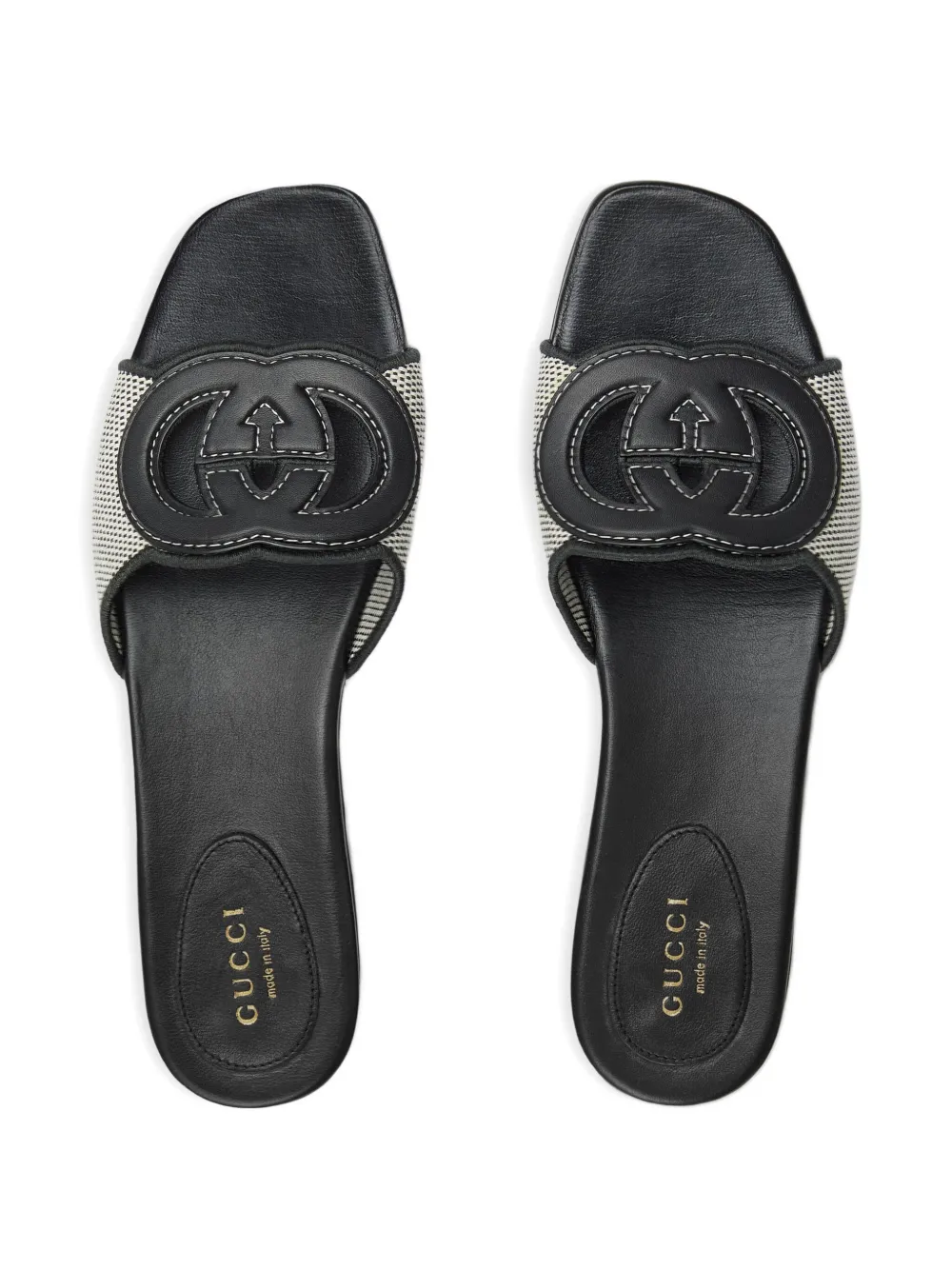 Gucci Slide Sandal With Interlocking G Detail In Black