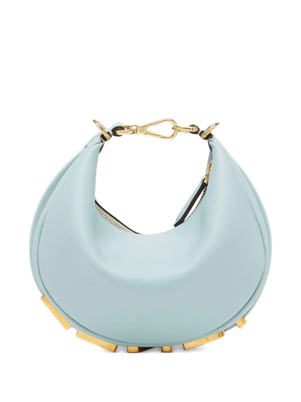 Fendi Graphy Mini Crescent Shoulder Bag In Blue