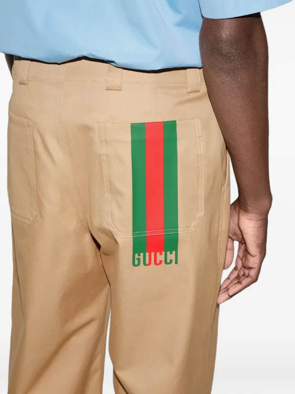 Gucci ウェブストライプ パンツ | ニュートラル | FARFETCH JP