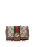 Gucci Pre-Owned 2016-2025 GG Supreme Ophidia Iphone Case Wallet on Chain crossbody bag - Brown