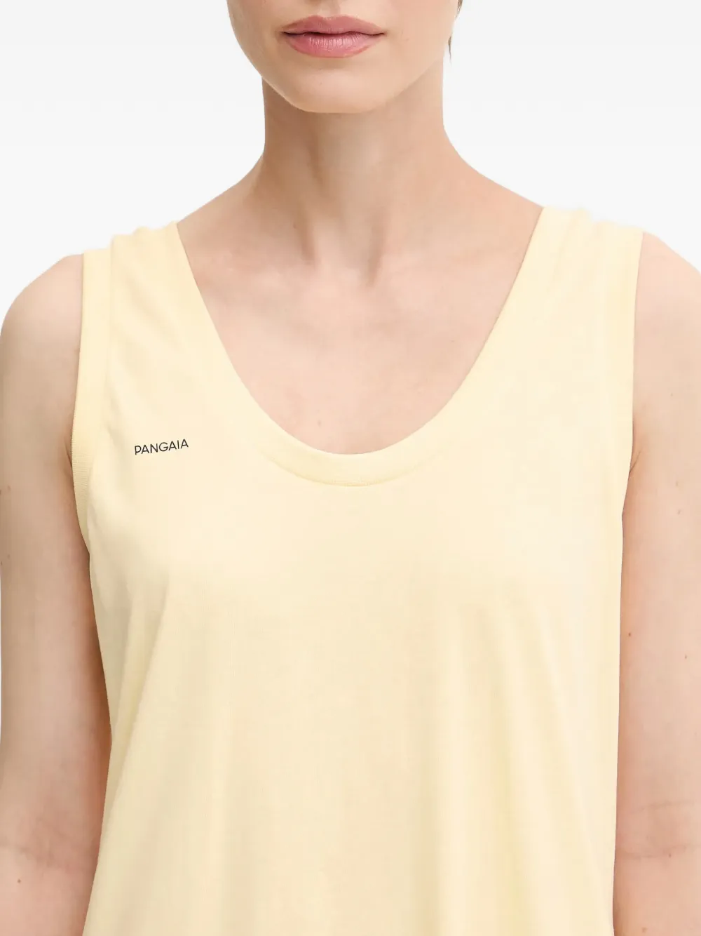 Pangaia Mouwloze maxi-jurk Geel