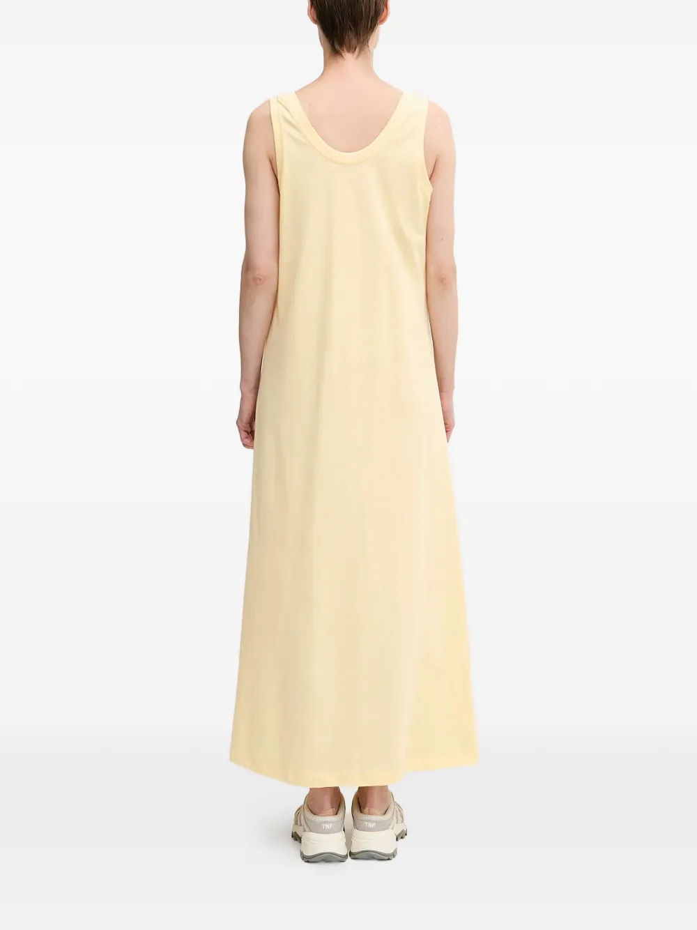 Pangaia Mouwloze maxi-jurk Geel