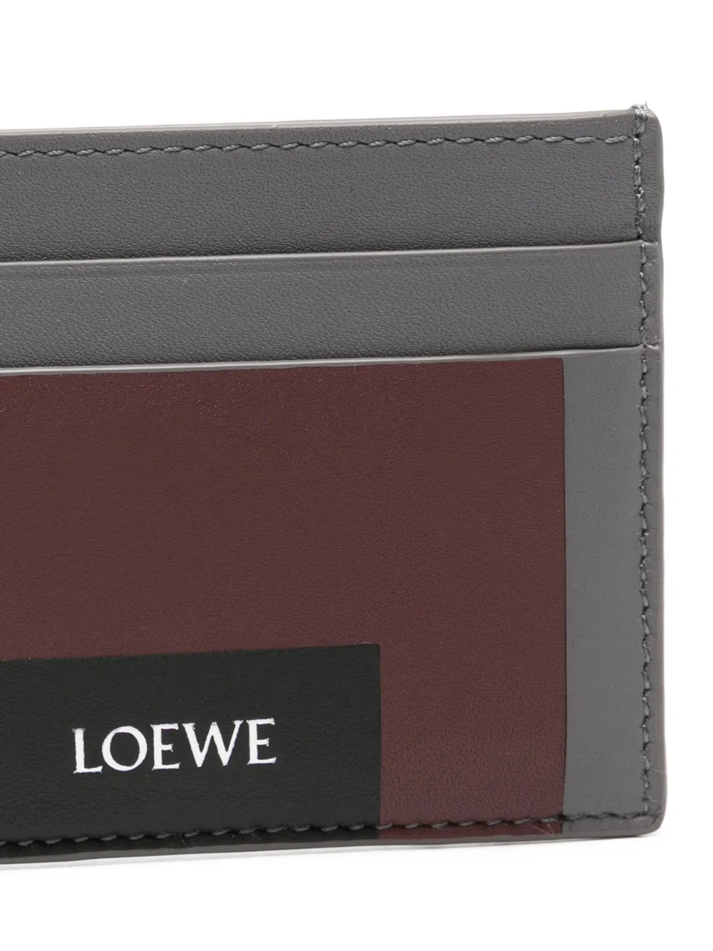  Loewe Panelled Leather Cardholder - Grey 
