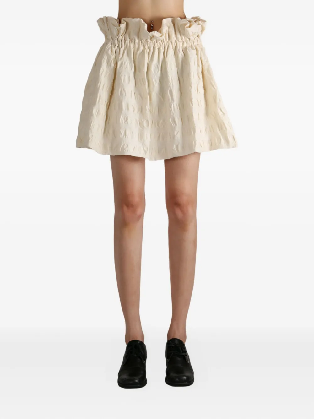 ELISE Puff paperbag-waist miniskirt - Beige