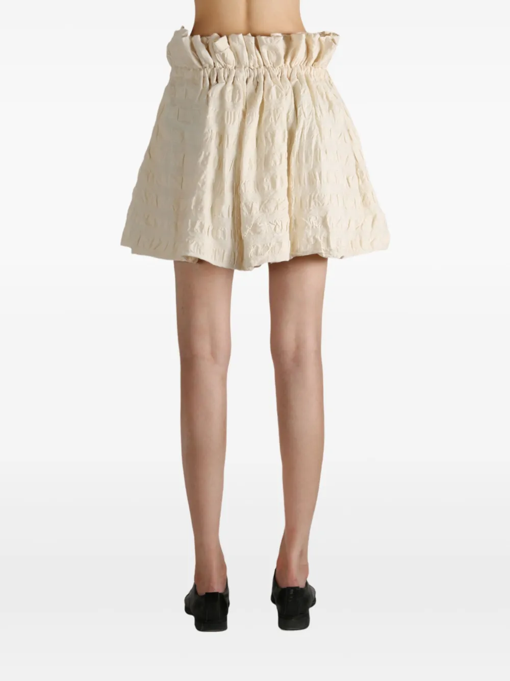 ELISE Puff paperbag-waist miniskirt Beige