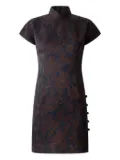 Shanghai Tang Qipao jacquard floral-print dress - Blue